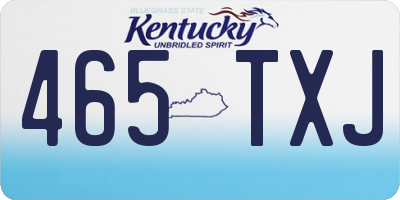 KY license plate 465TXJ