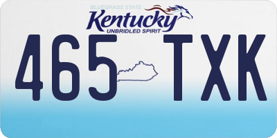 KY license plate 465TXK