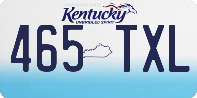KY license plate 465TXL