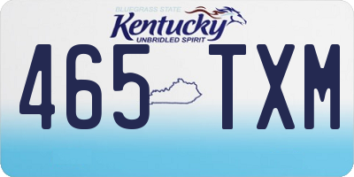 KY license plate 465TXM