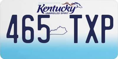 KY license plate 465TXP