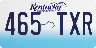 KY license plate 465TXR