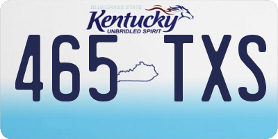 KY license plate 465TXS