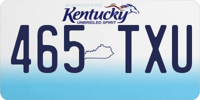 KY license plate 465TXU