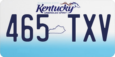 KY license plate 465TXV