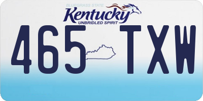 KY license plate 465TXW