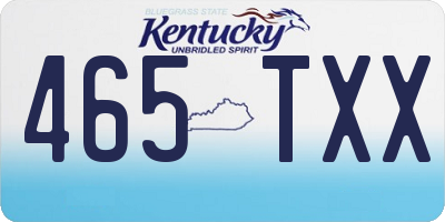 KY license plate 465TXX