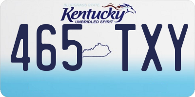 KY license plate 465TXY