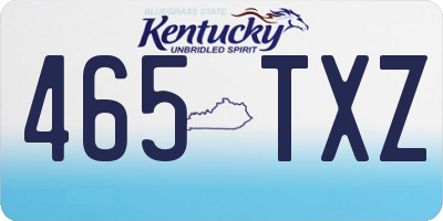 KY license plate 465TXZ