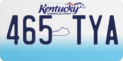 KY license plate 465TYA