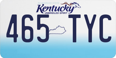 KY license plate 465TYC