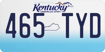 KY license plate 465TYD