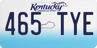 KY license plate 465TYE