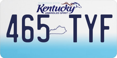 KY license plate 465TYF