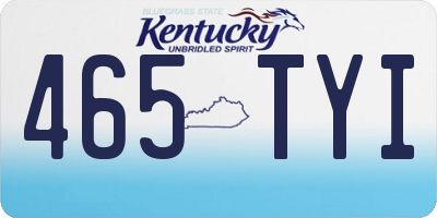 KY license plate 465TYI