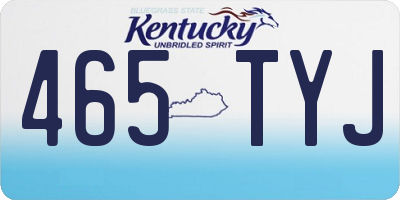 KY license plate 465TYJ