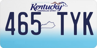 KY license plate 465TYK
