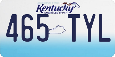 KY license plate 465TYL