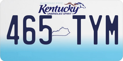 KY license plate 465TYM