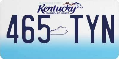 KY license plate 465TYN