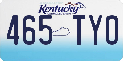 KY license plate 465TYO