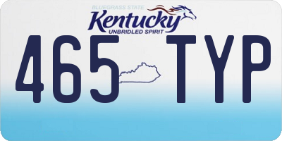 KY license plate 465TYP