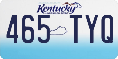KY license plate 465TYQ