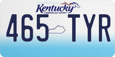 KY license plate 465TYR