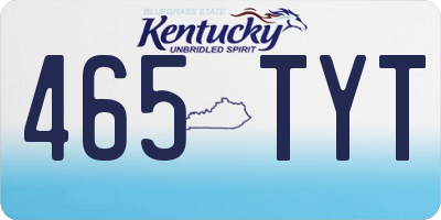 KY license plate 465TYT
