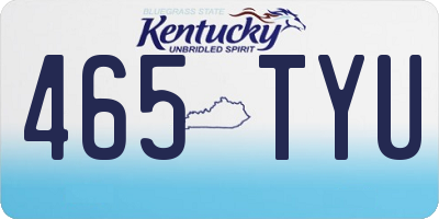 KY license plate 465TYU