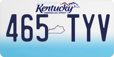 KY license plate 465TYV
