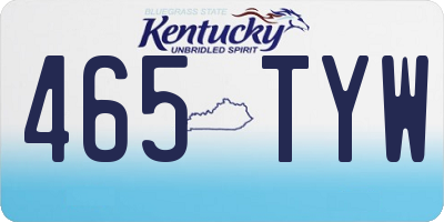 KY license plate 465TYW