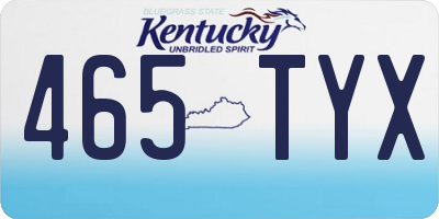 KY license plate 465TYX