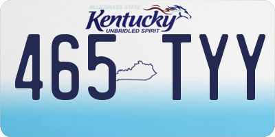 KY license plate 465TYY