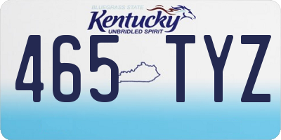 KY license plate 465TYZ