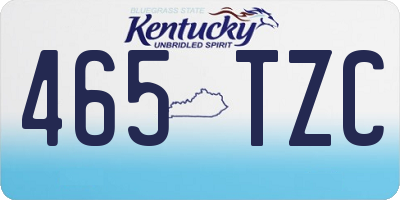 KY license plate 465TZC
