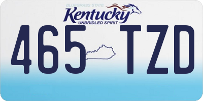 KY license plate 465TZD