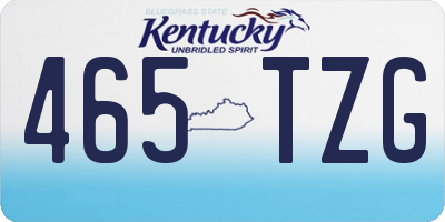 KY license plate 465TZG