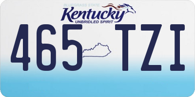 KY license plate 465TZI