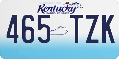 KY license plate 465TZK