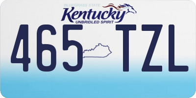 KY license plate 465TZL