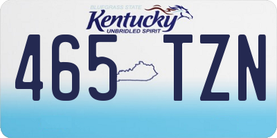 KY license plate 465TZN