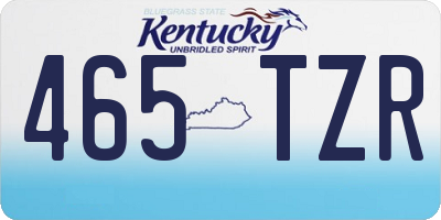 KY license plate 465TZR