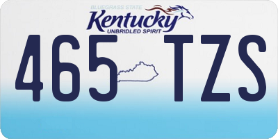 KY license plate 465TZS