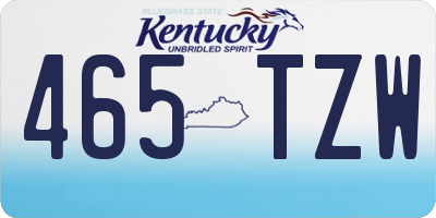 KY license plate 465TZW
