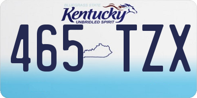 KY license plate 465TZX