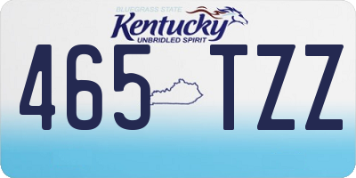 KY license plate 465TZZ