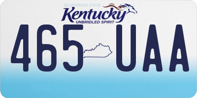 KY license plate 465UAA