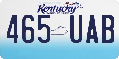 KY license plate 465UAB