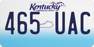 KY license plate 465UAC